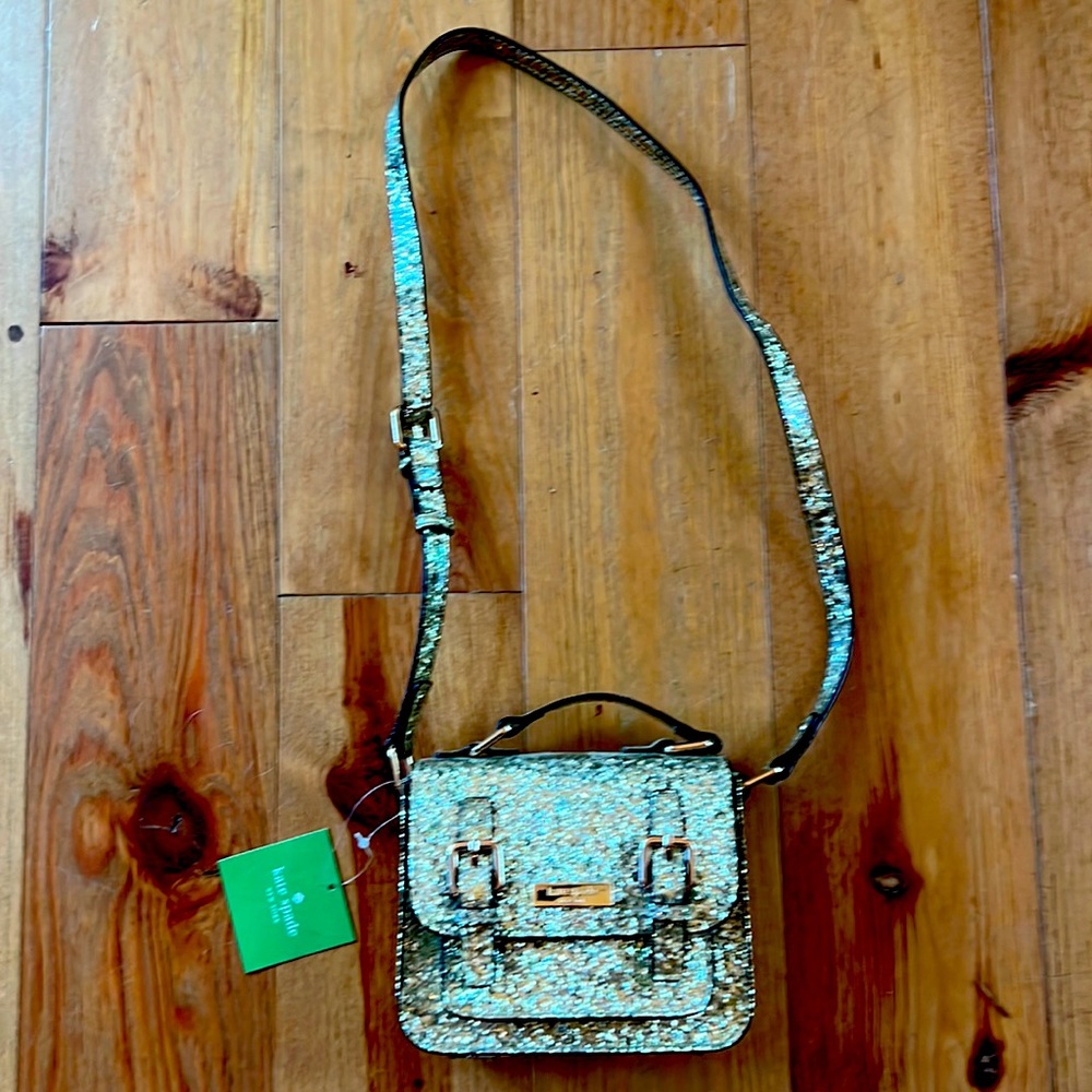 Kate Spade Gold Glitter Scout Bag from the Skirt the Rules Collection